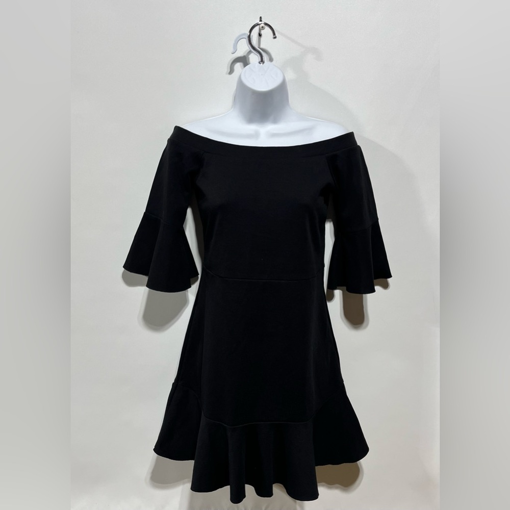 Free People‎ Black Off-Shoulder Mini Dress 100% Cotton Size Small NWT